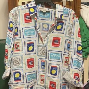 Loft Lemon Graphic Button-Up Shirt